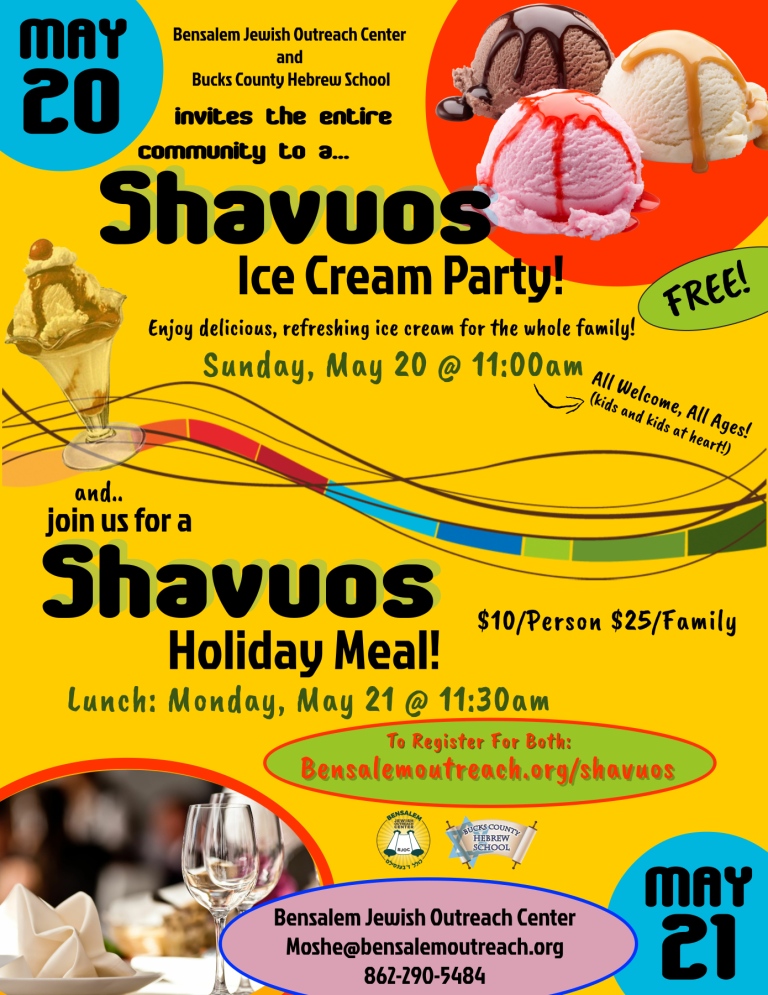 Shavuos Ice Cream Party and Community Luncheon