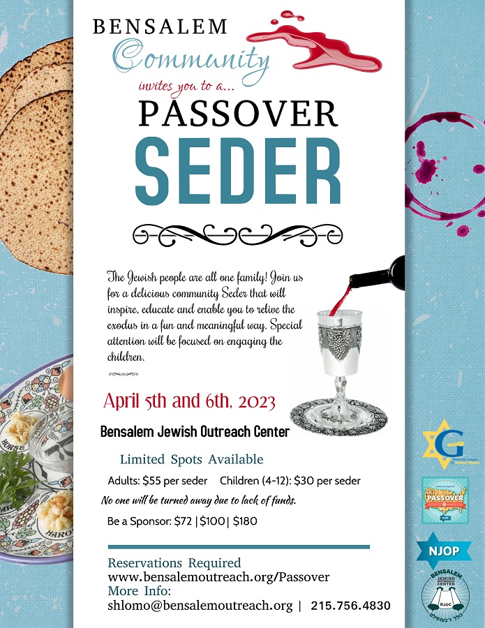 Community Passover Seder - April 5th and 6th
