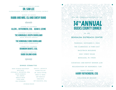 BJOC 14th Annual Bucks County Dinner